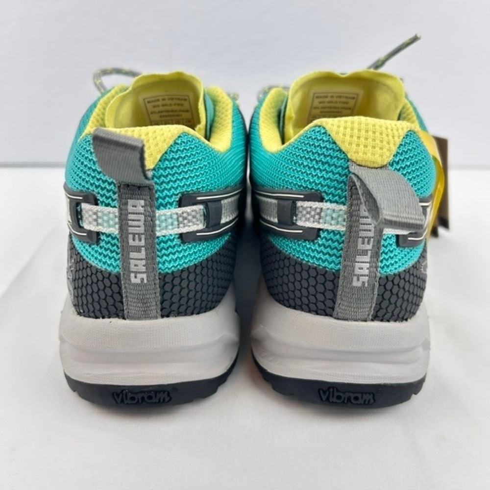 Salewa Wildfire Womens Hiking Shoes Teal Yellow Vibram Approach Alpine Fit NWT - Picture 3 of 12